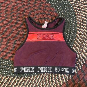 PINK Victoria’s Secret Maroon Cropped‎ Bra Top Size Small
